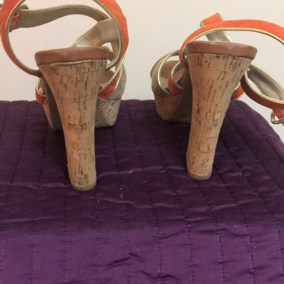 Platform faux cork heels - Picture 2 of 4